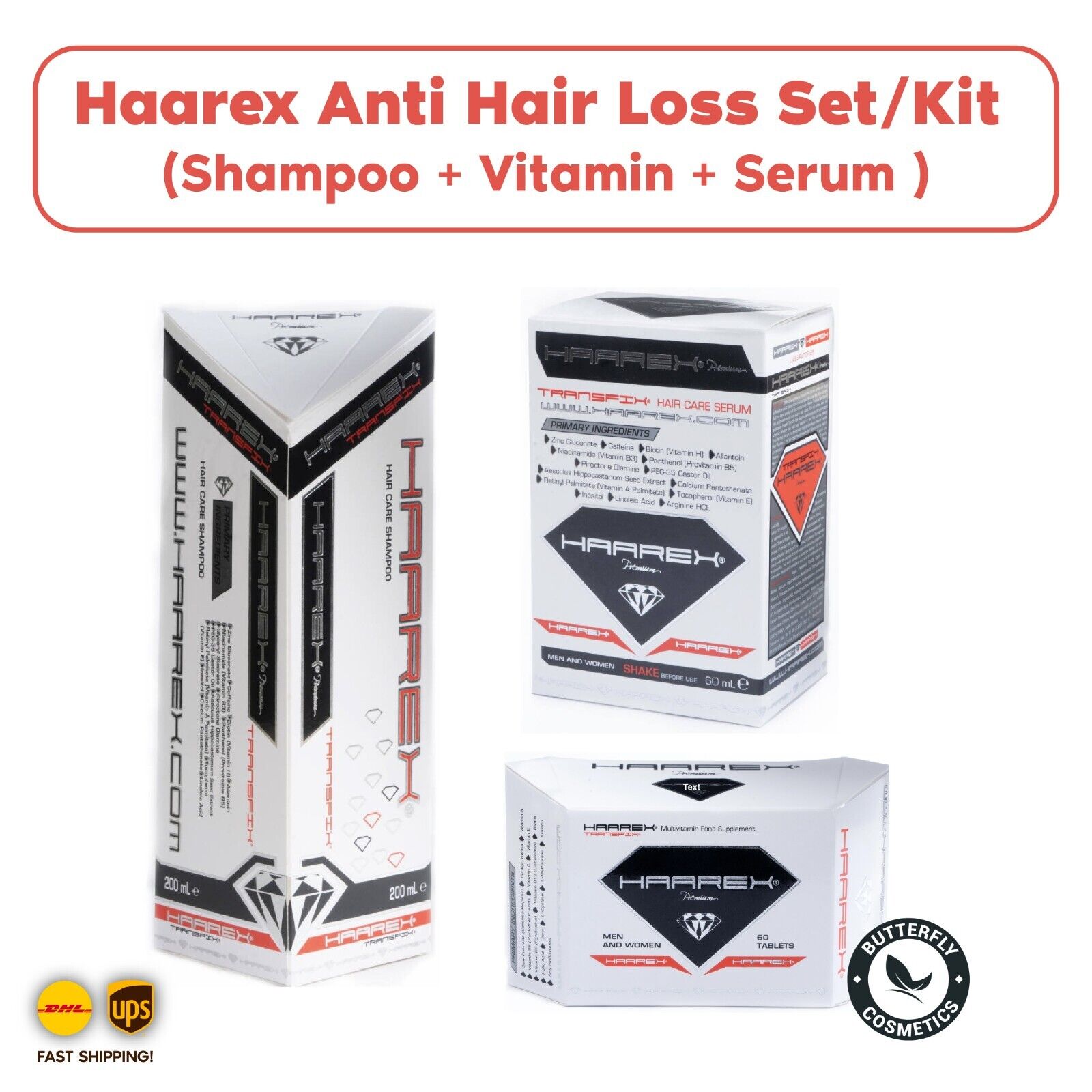 Haarex Anti Hair Loss Kit (Shampoo + Vitamin + Serum )