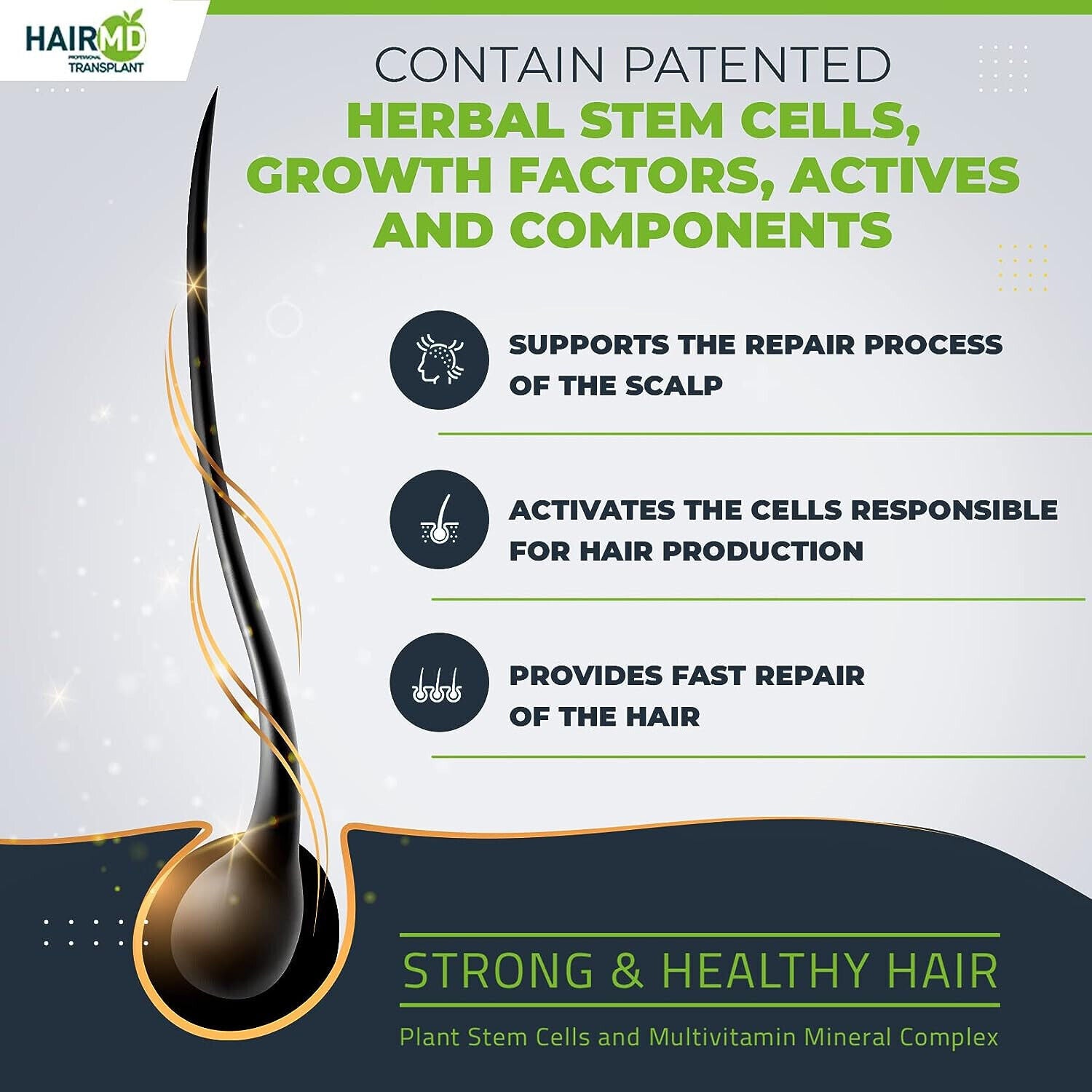 10 LOT HairMD Transplant Clinical Hair Repair Shampoo (10x250ml)