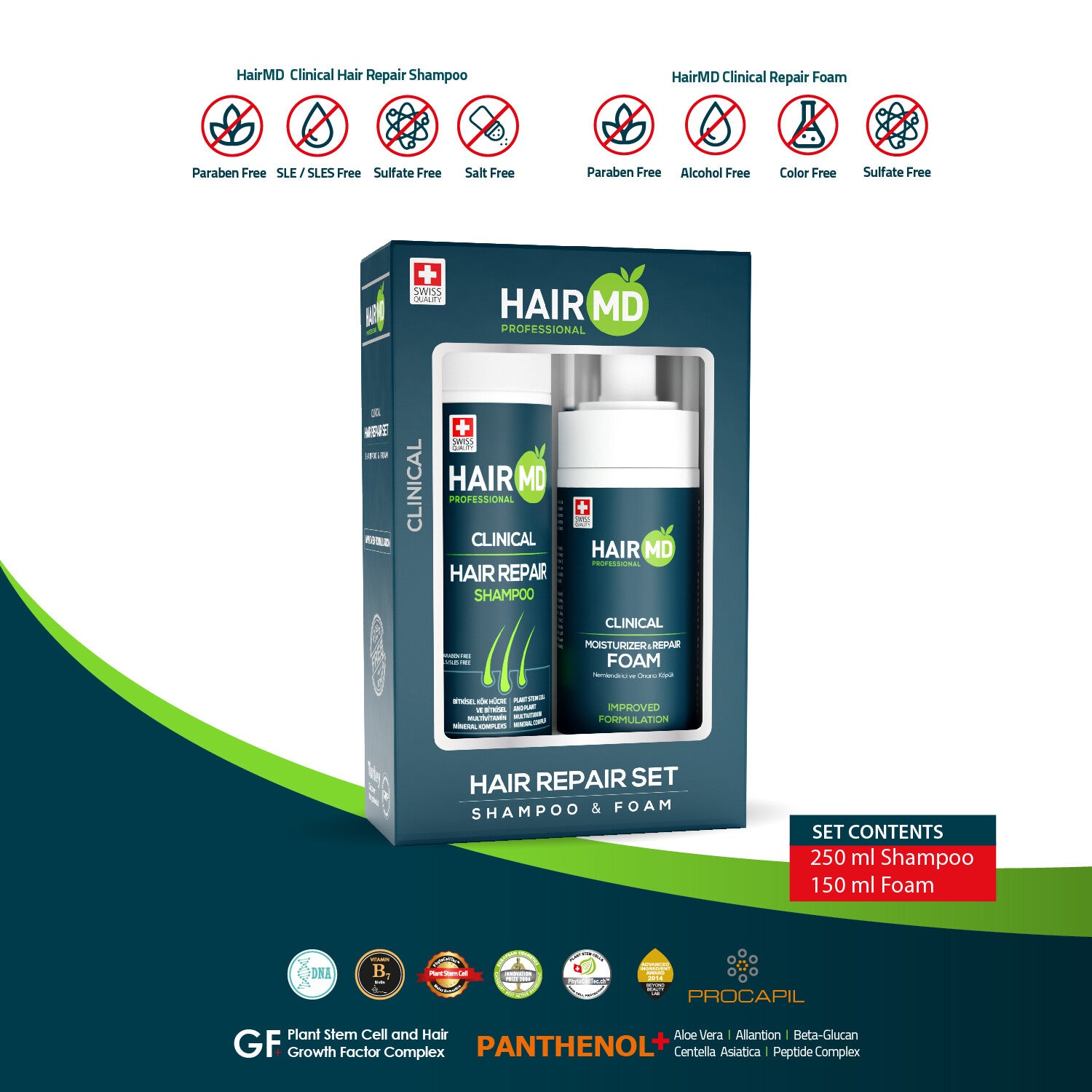 HairMD Clinical Repair Set (Shampoo 250 ml + Foam 150 ml)