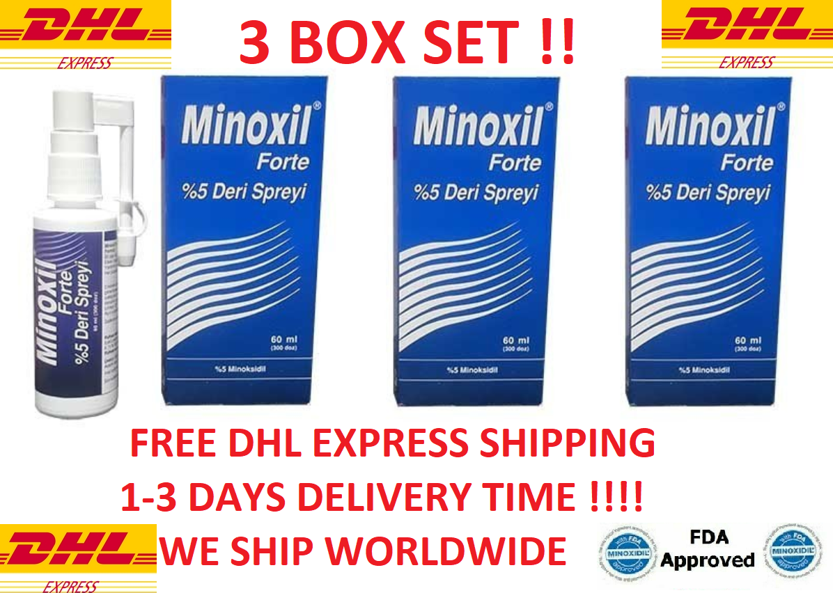 3 LOT Minoxil Hair Loss For Men %5 Anti Hair Loss Regrowth Spray 3x60 ML