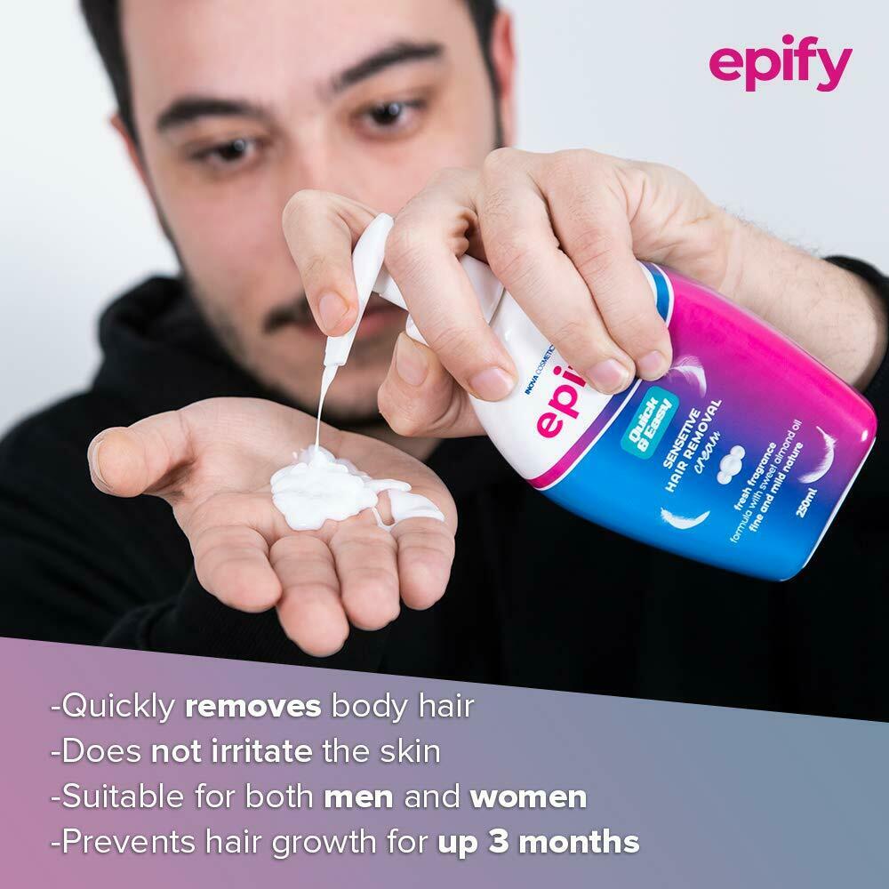 2 LOT Epify by bubbly Quick And Easy Sensitive Hair Removal Cream (2x250ml) NEW
