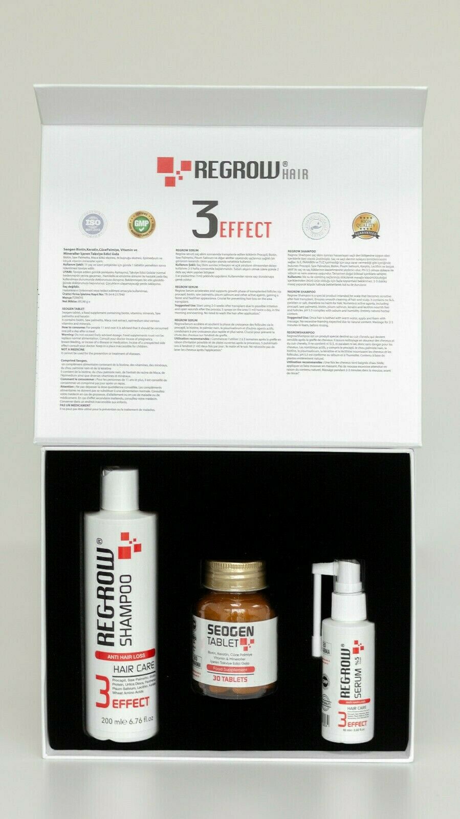 Regrow Hair Set 1 Month 3 Effects Against Hair Problems (All in one Therapy Set)